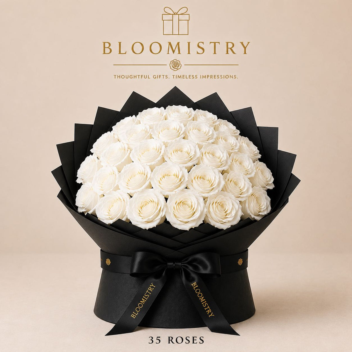 White rose in Black wrapping premium