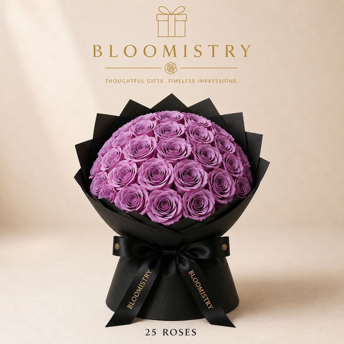 Purple rose in Black wrapping classic