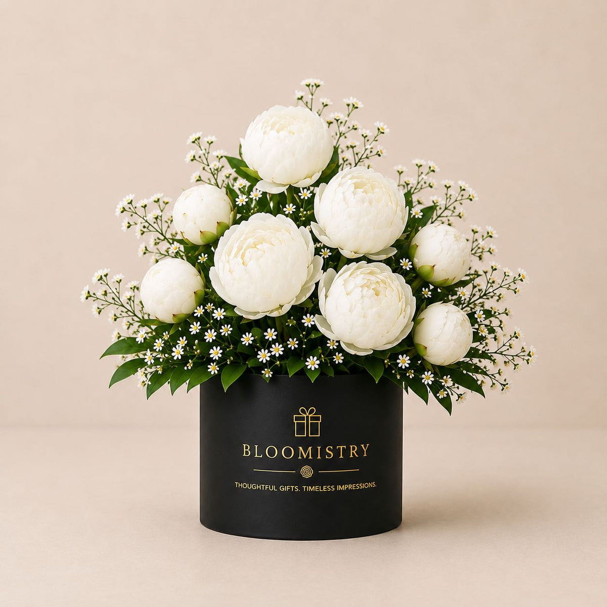 White peony In black box classic
