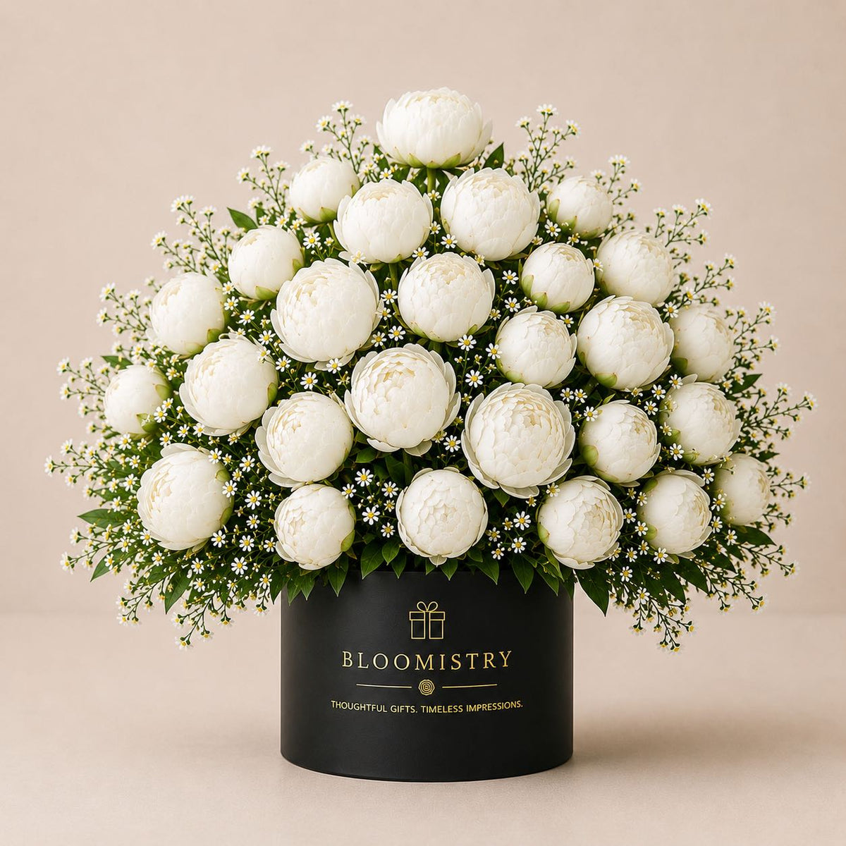 White peony In black box deluxe