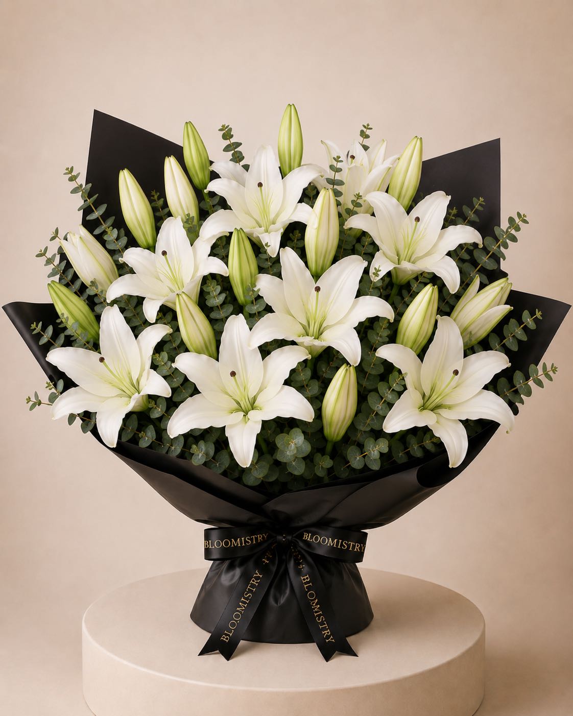 Lily Blanche Bouquet — fresh lily arrangement by Bloomistry, detail view