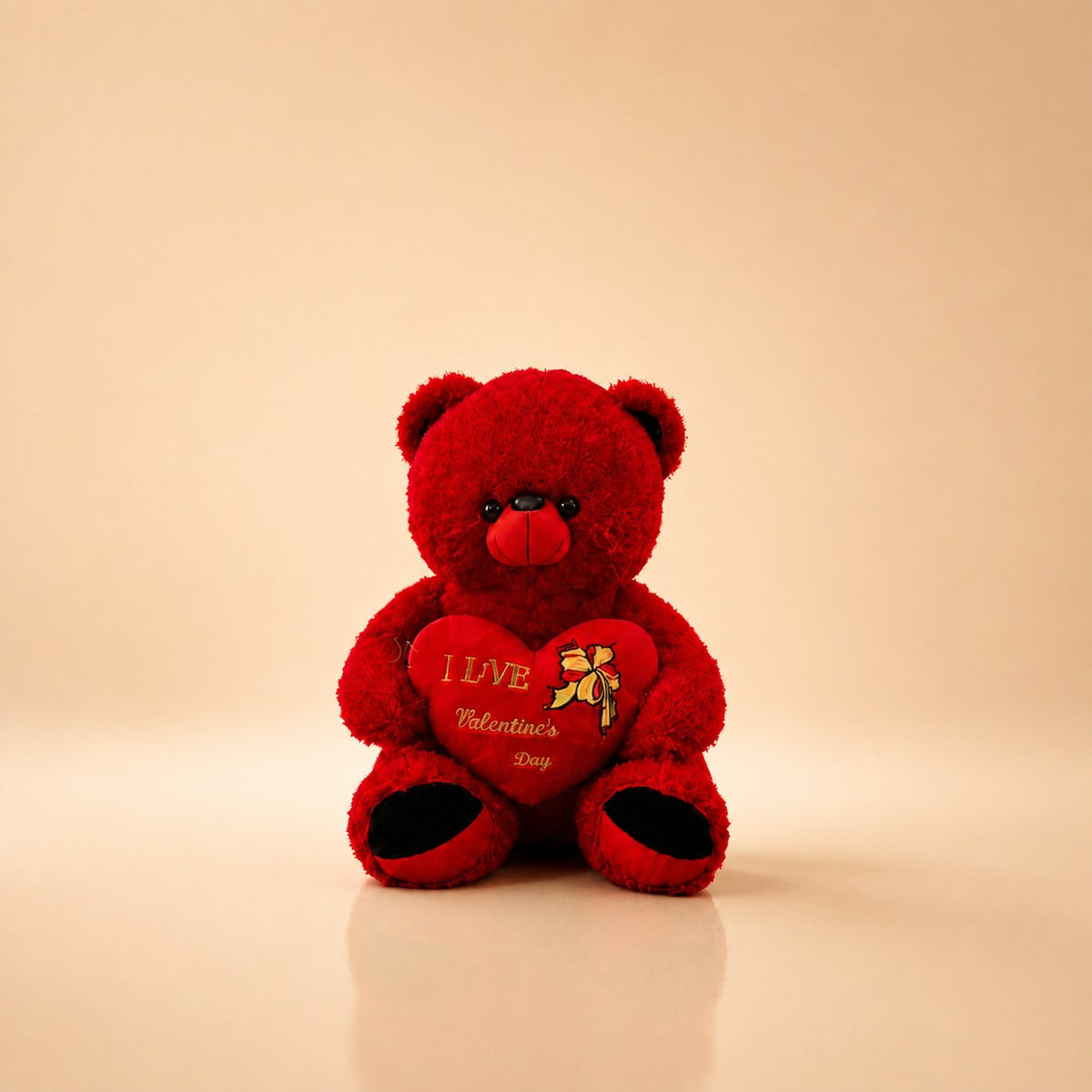 Soft teddy bear gift add-on, sent alongside a Bloomistry flower arrangement