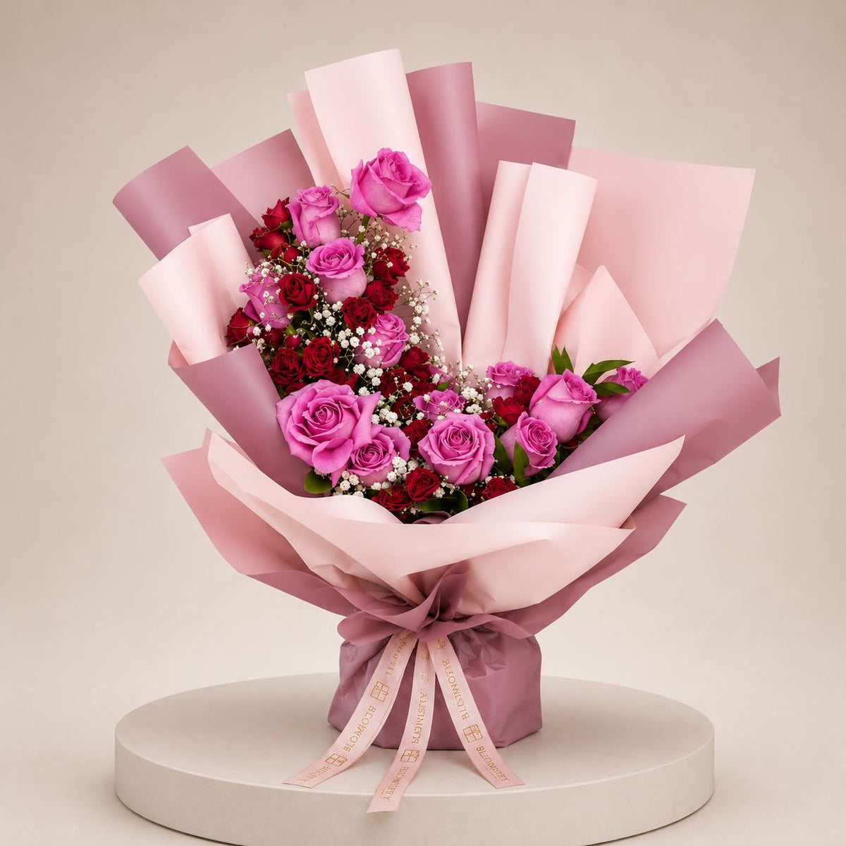 Crescent Améthyste Berry — fresh flower arrangement delivered across the UAE by Bloomistry
