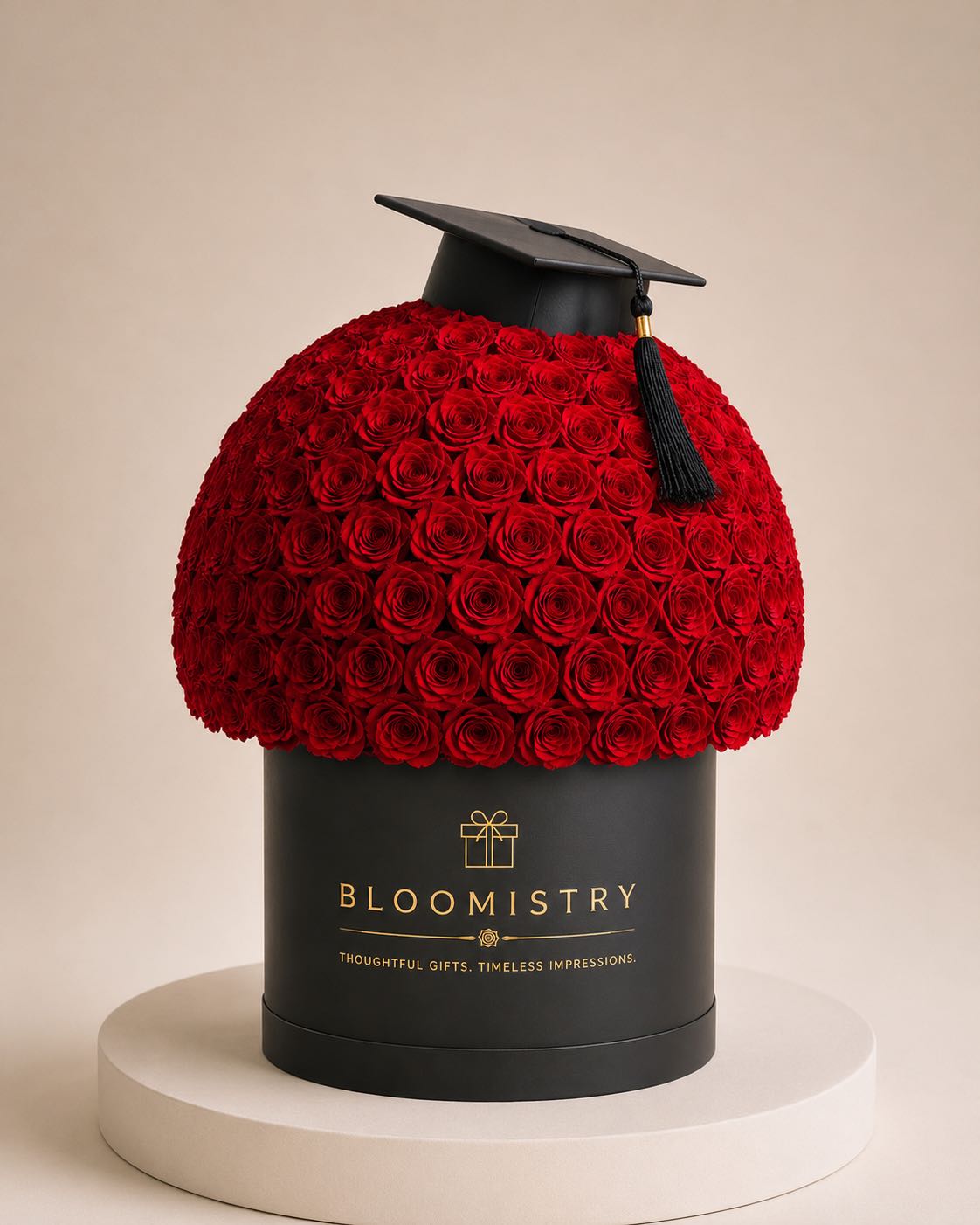 Graduation Rose Hatbox — graduation rose gift delivered across the UAE by Bloomistry