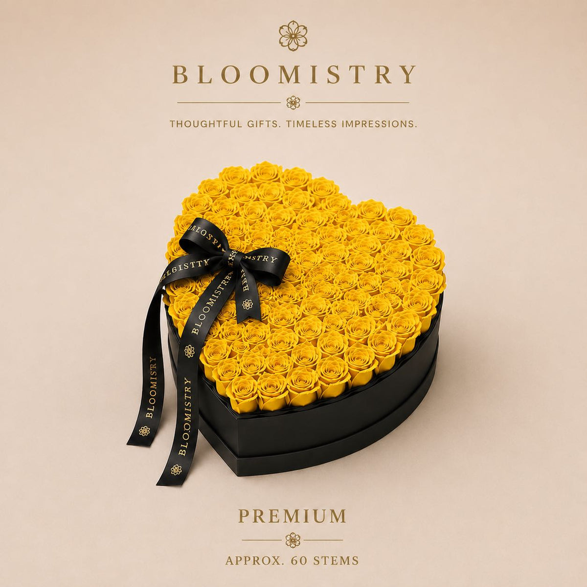 Yellow rose in black box Premium
