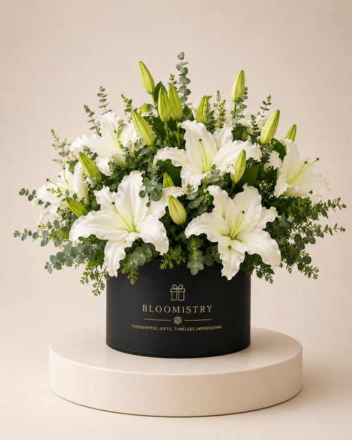Lily in Box — lilies in a gift box delivered across the UAE by Bloomistry