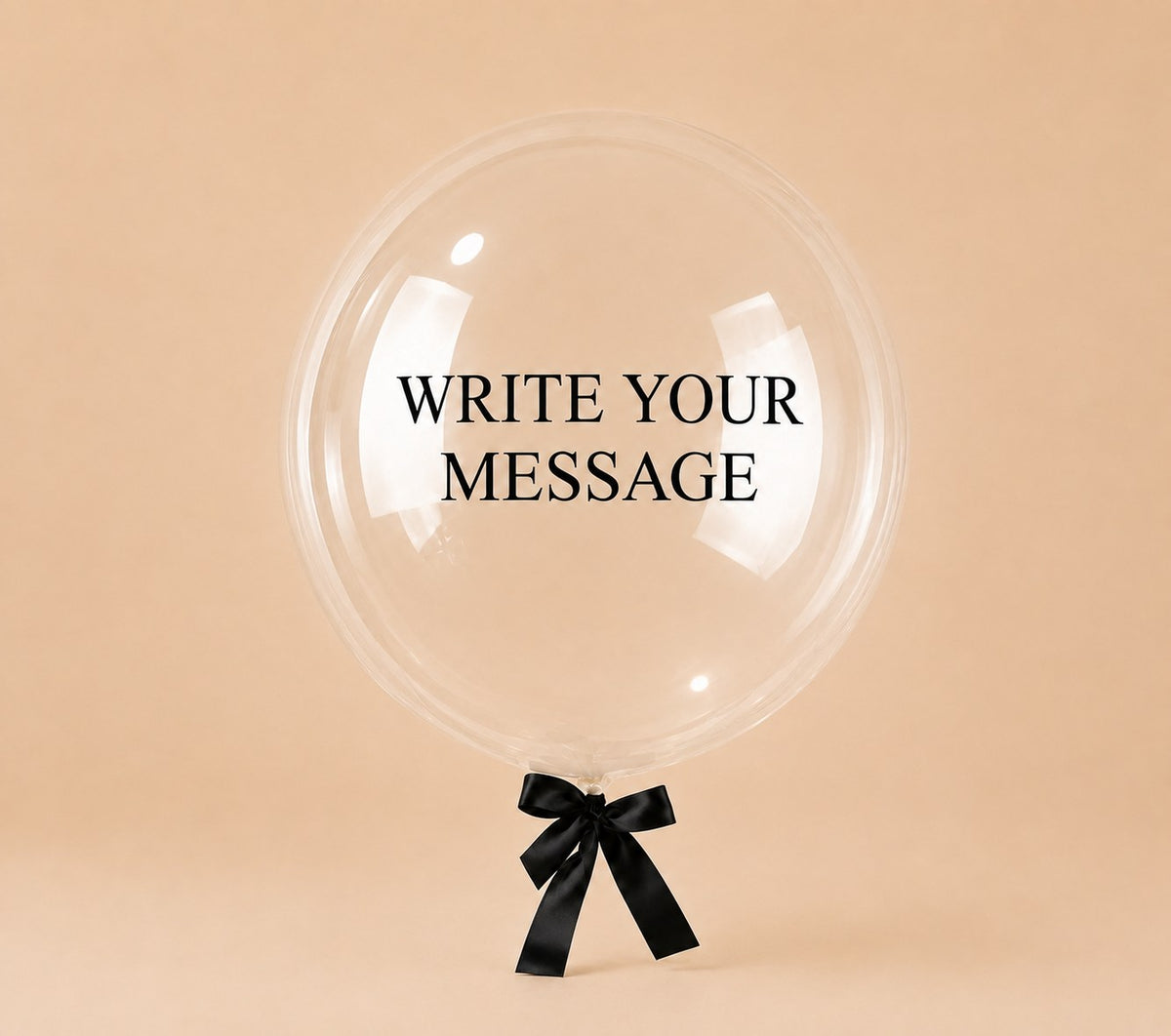 Personalised helium balloon printed with your own message, by Bloomistry