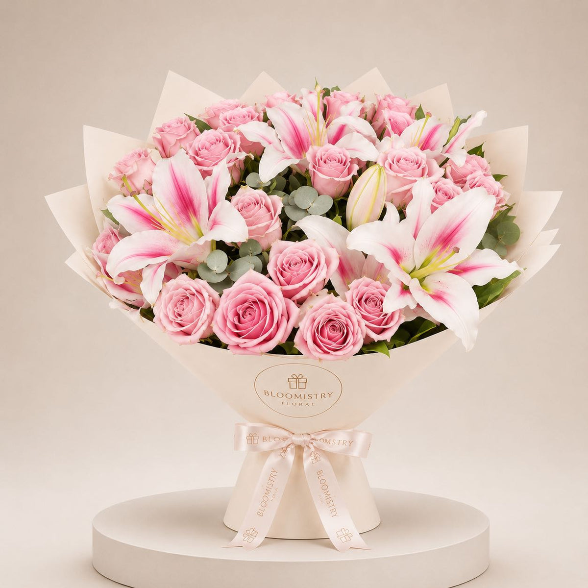 Pink Symphony Bouquet — fresh flower arrangement delivered across the UAE by Bloomistry