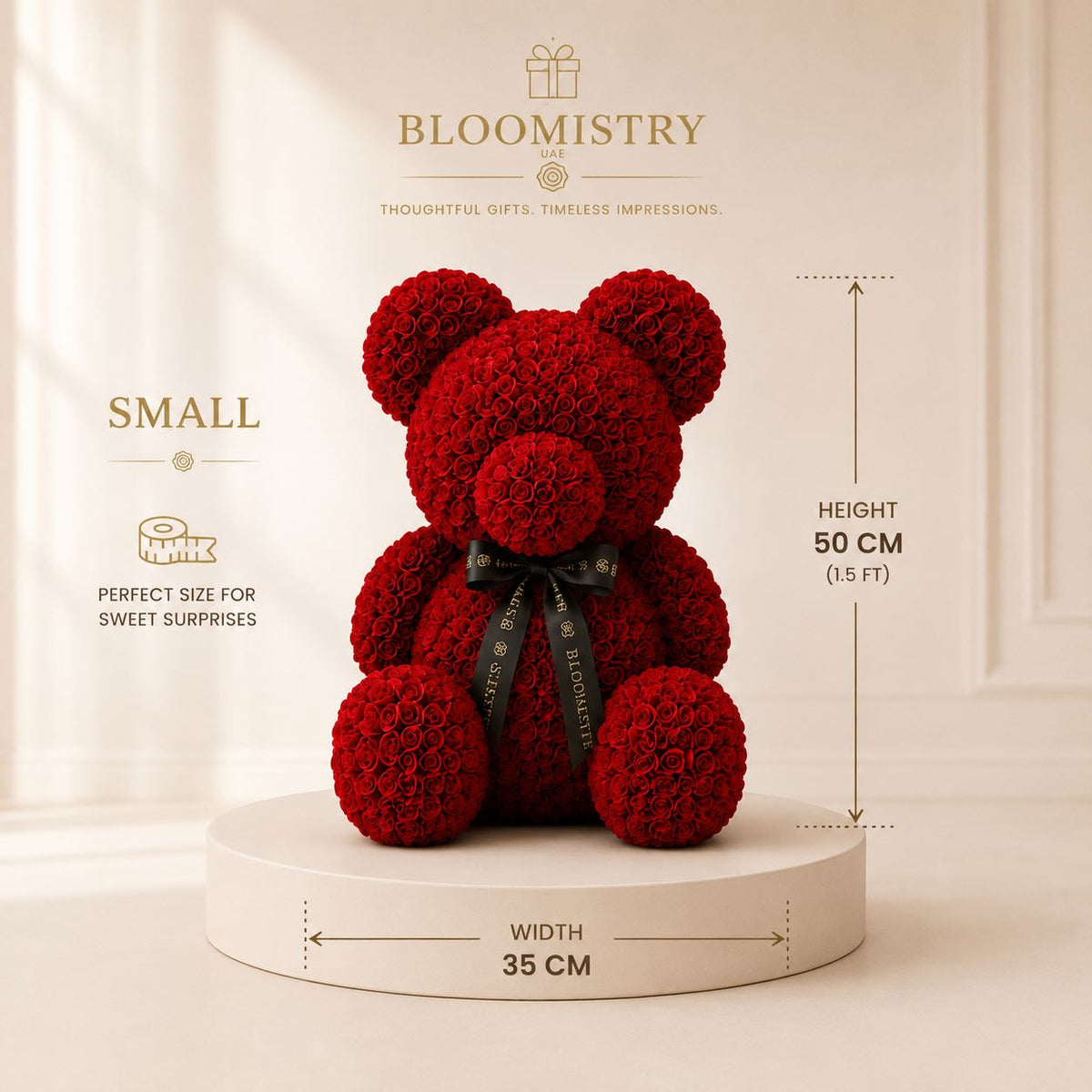 Red Rose Teddy, second view — delivered across the UAE by Bloomistry