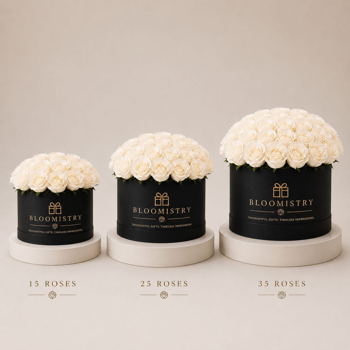 Rose Bouquet in Box, white roses — delivered across the UAE by Bloomistry