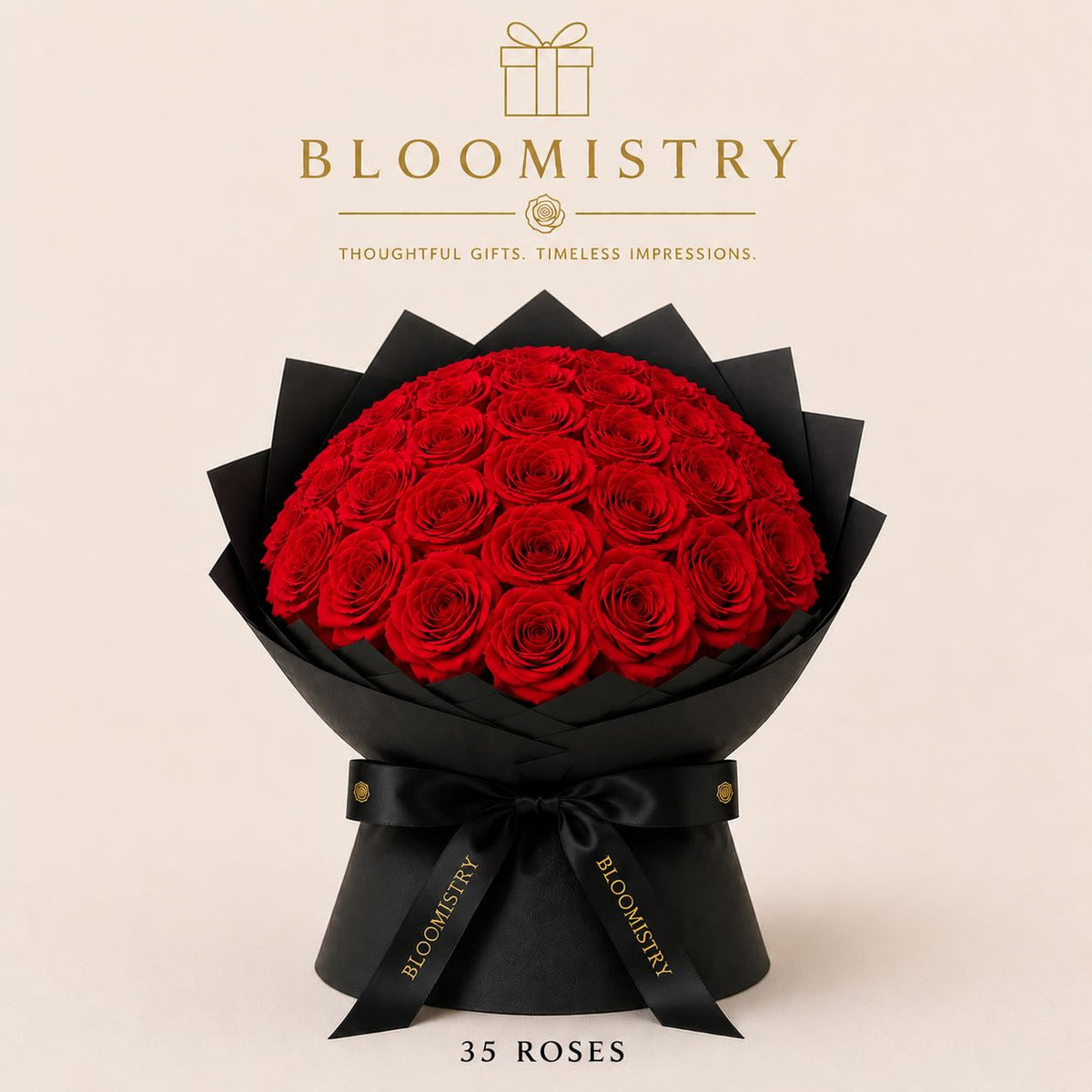 Red Rose in Black wrapping Premium