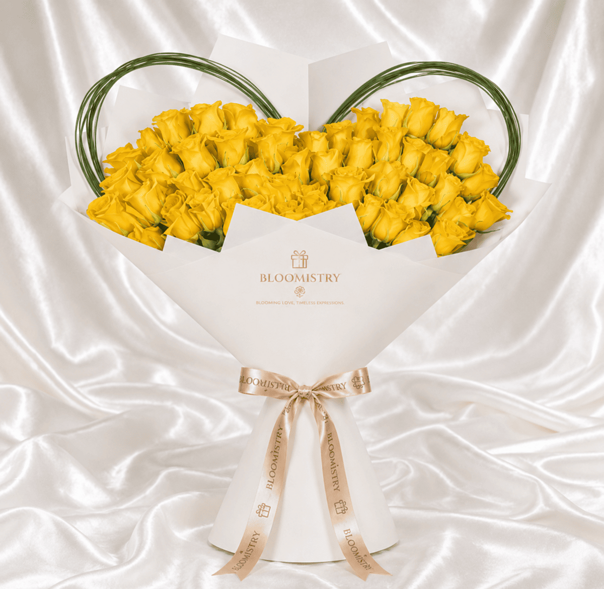 Rose Heart Fan Bouquet, third view — delivered across the UAE by Bloomistry