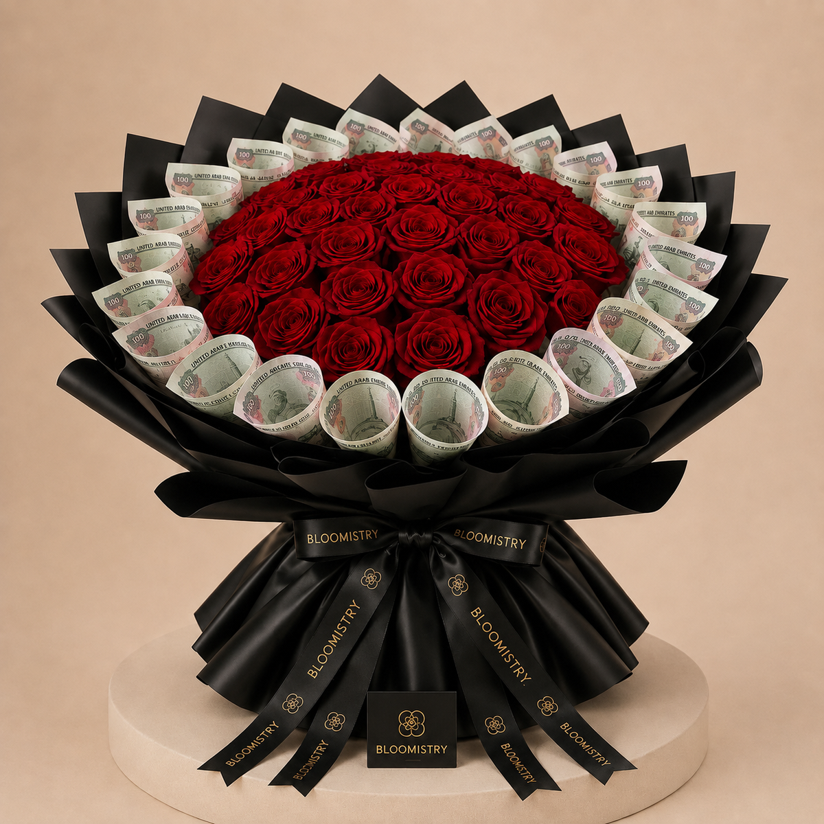Rose Money Bouquet, second view — delivered across the UAE by Bloomistry