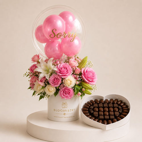 Sorry Balloon and Floral Gift — flowers with balloons delivered across the UAE by Bloomistry
