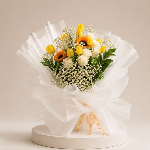 Yellow Charm Bouquet — yellow flower arrangement delivered across the UAE by Bloomistry
