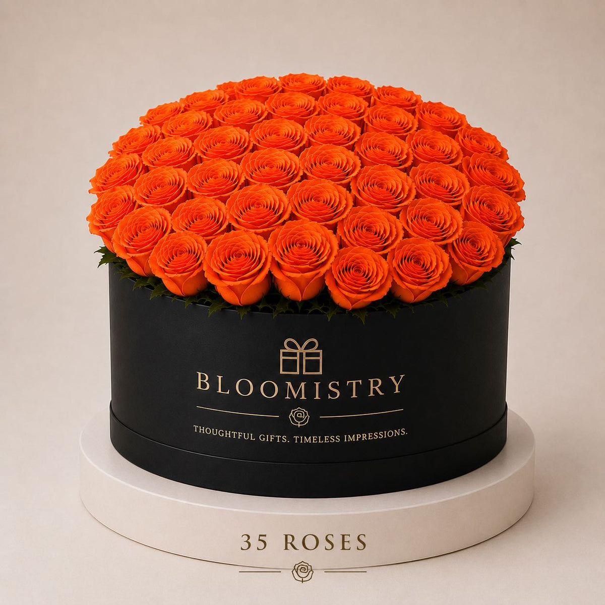 Orange rose in Black Box deluxe