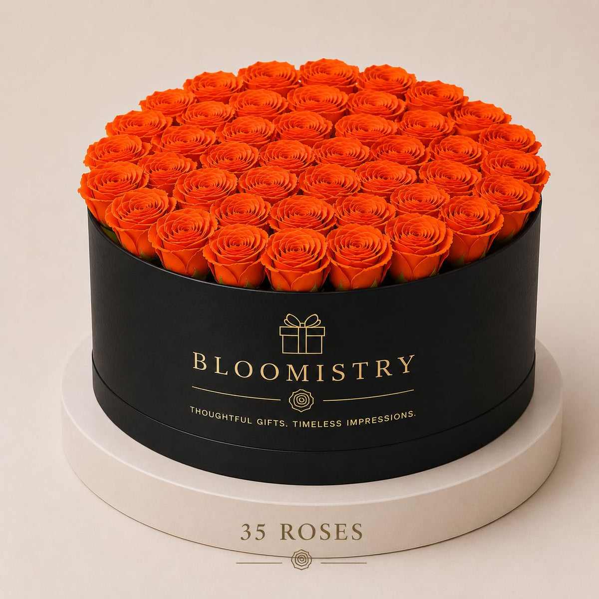 Orange rose in Black box deluxe