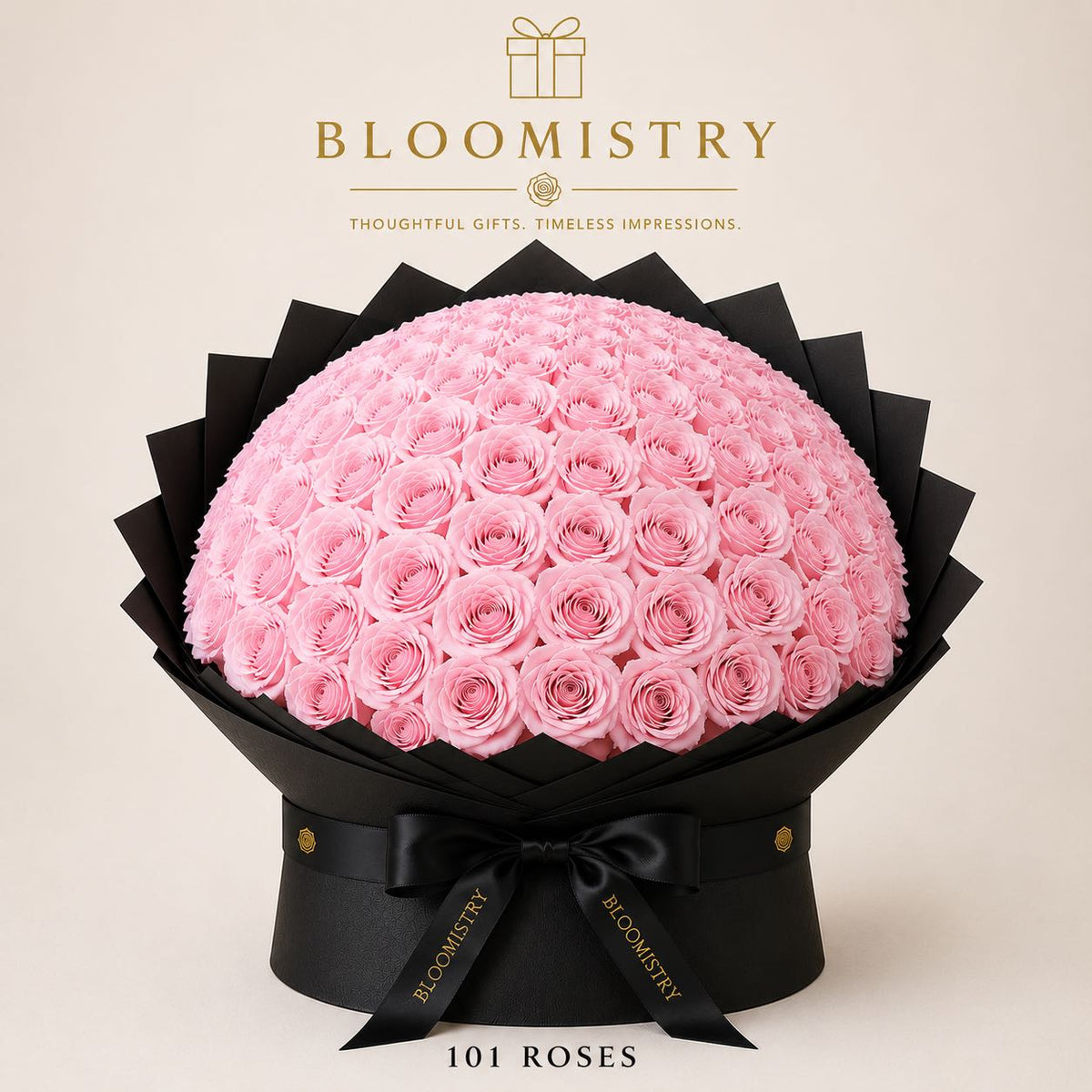 Pink rose in Black wrapping royal