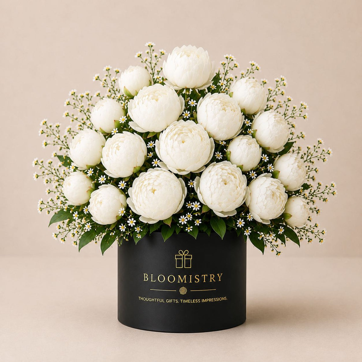White peony In black box deluxe