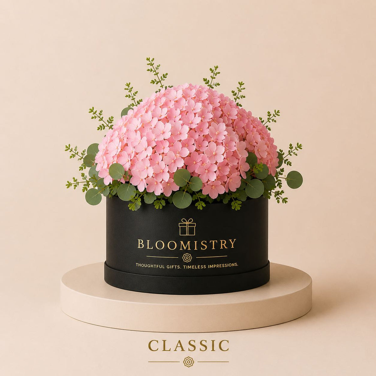Pink Hydrangea in Black box Classic