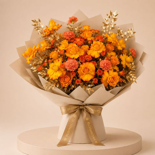 Aura of Golden Ochre — fresh flower arrangement delivered across the UAE by Bloomistry
