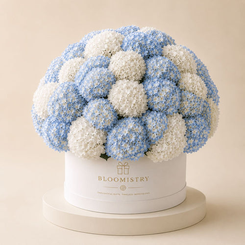 Azure Nuage Megadome in Box — blue rose dome delivered across the UAE by Bloomistry