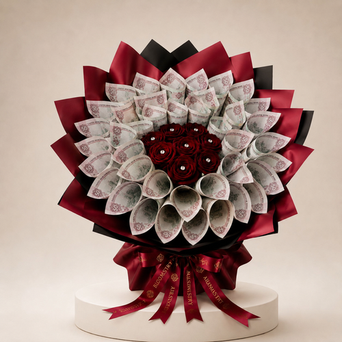 Luxury Red Rose Money Bouquet, second view — delivered across the UAE by Bloomistry