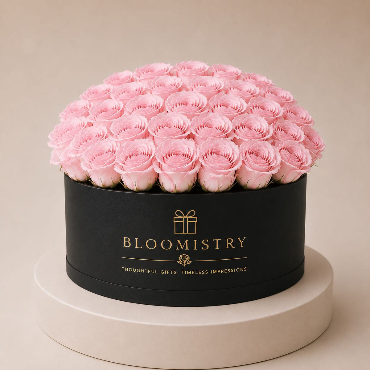 Pink rose in Black box deluxe