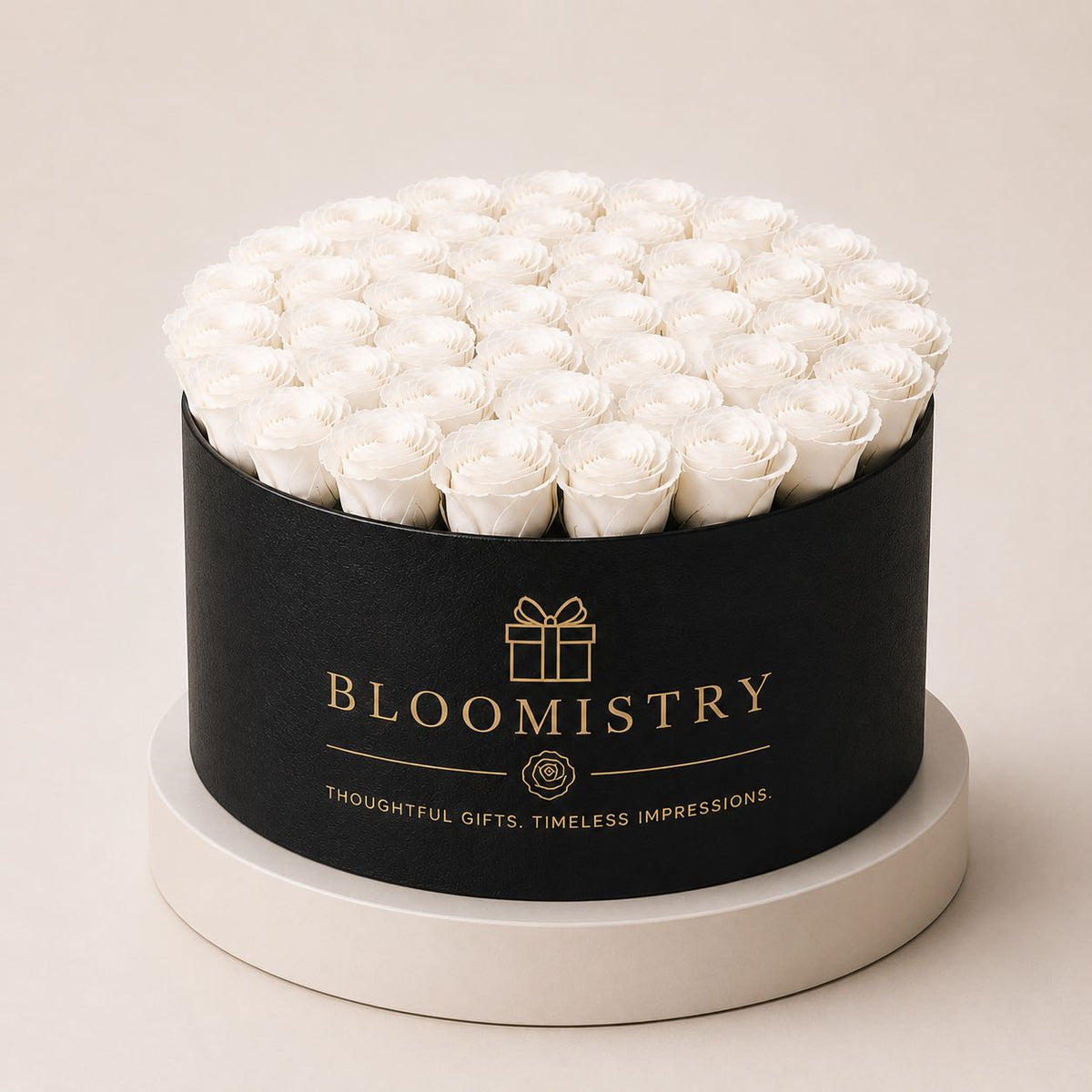 White rose in Black box Deluxe