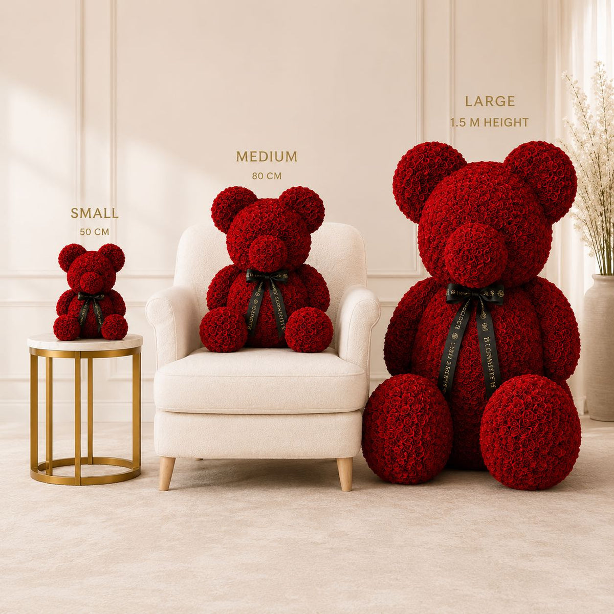 Red Rose Teddy, fourth view — delivered across the UAE by Bloomistry