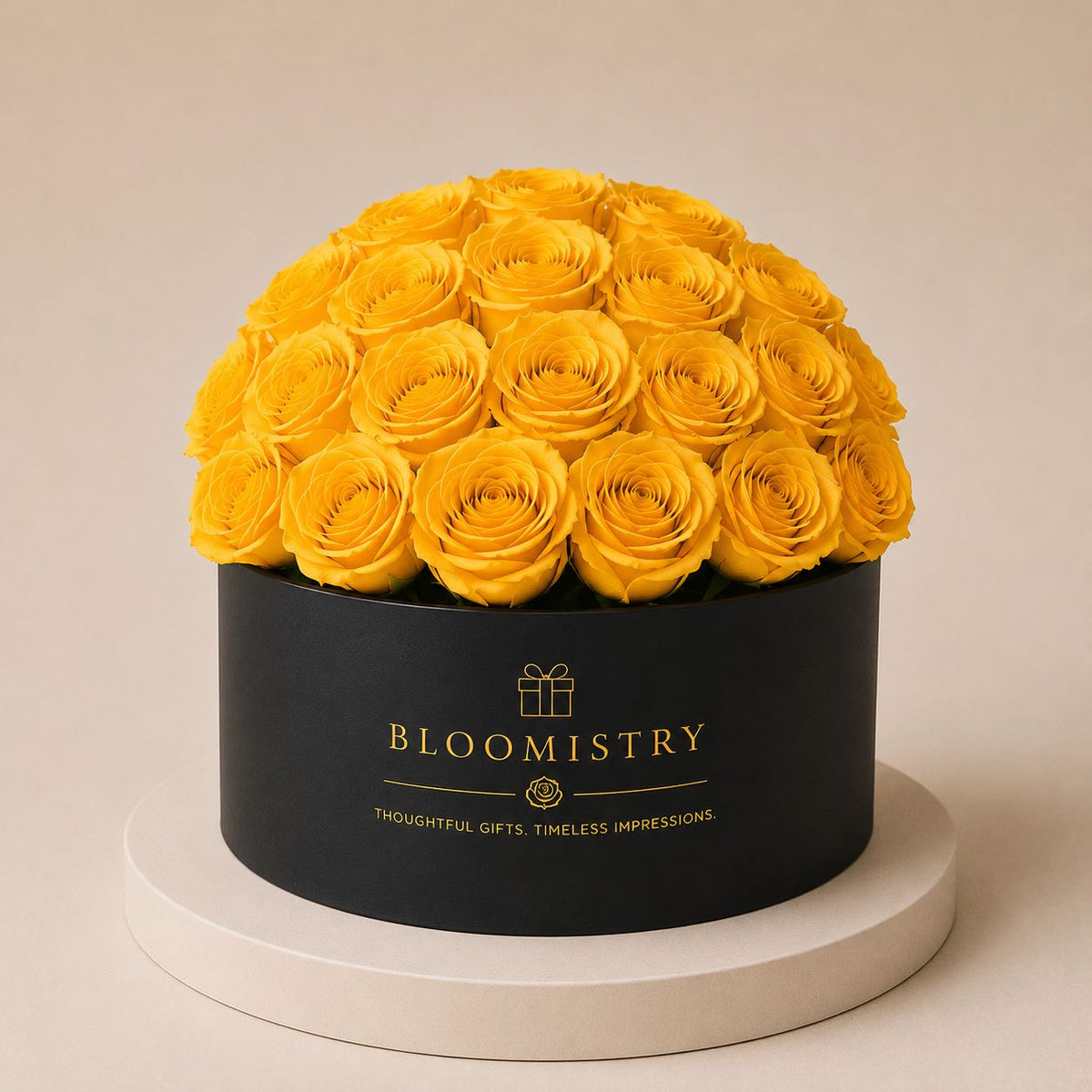 Yellow rose in Black Box premium