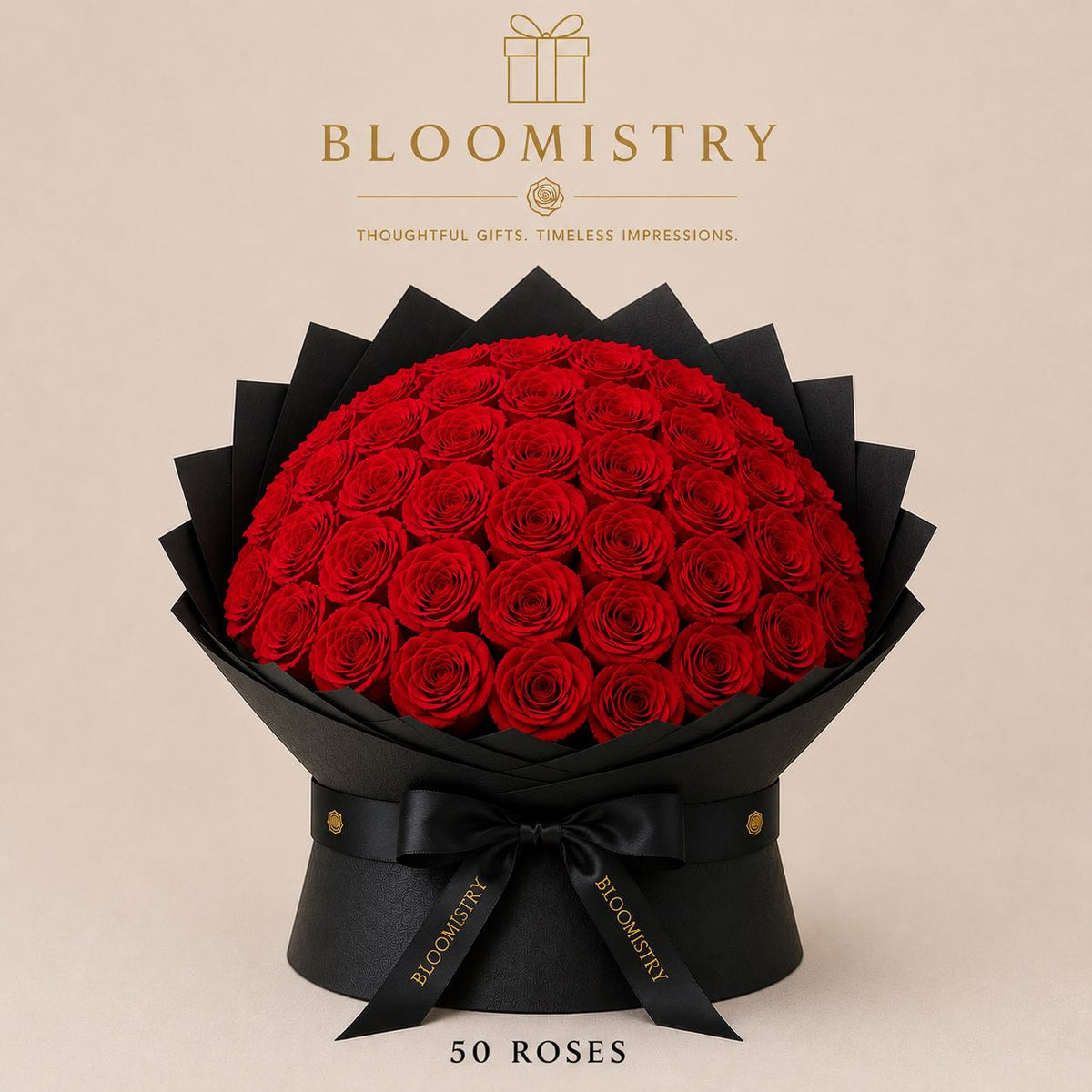 Red Rose in Black wrapping deluxe