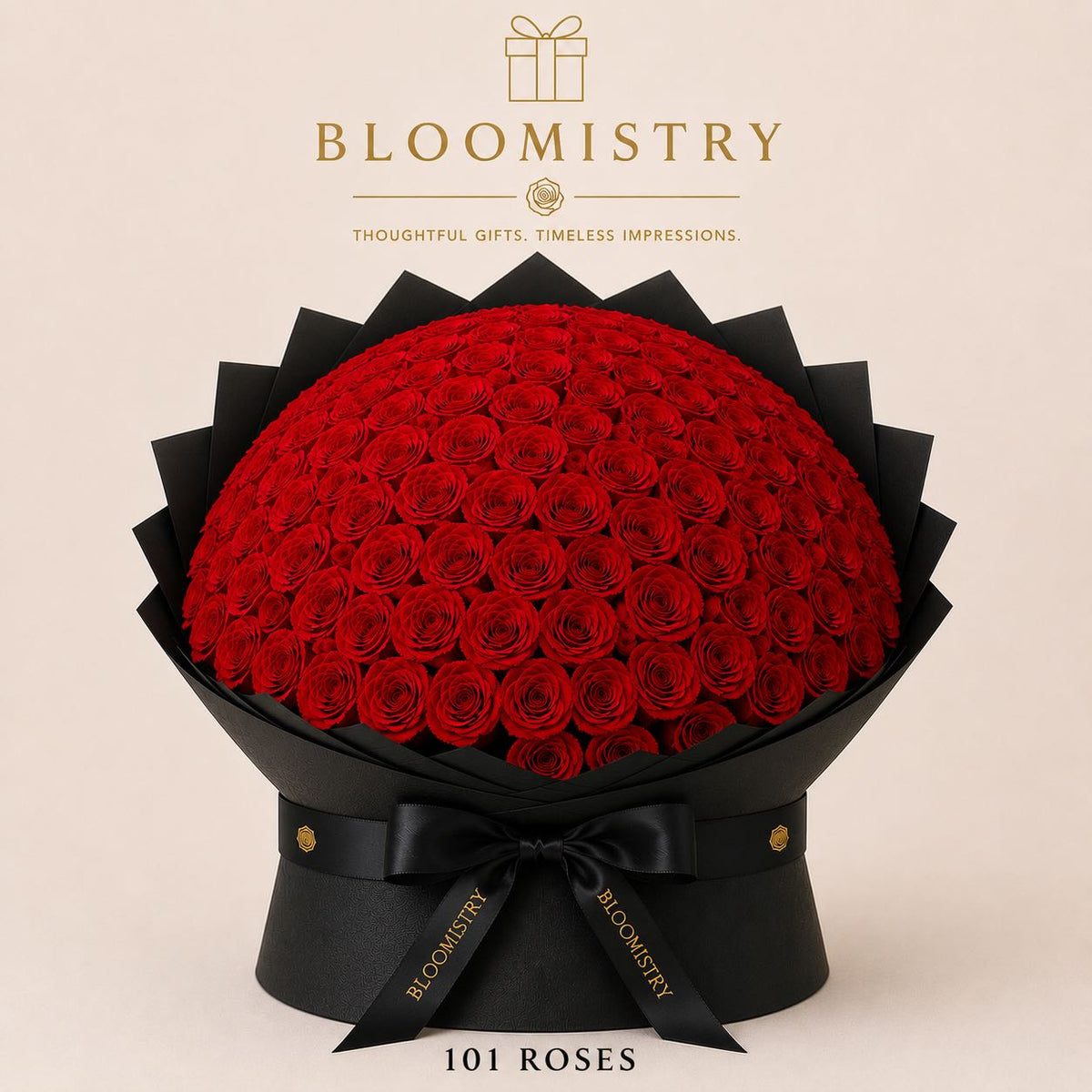 Red Rose in Black wrapping Royal