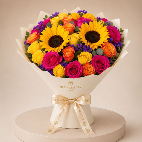 Sunshine Mixed Flower Bouquet — fresh flower arrangement delivered across the UAE by Bloomistry